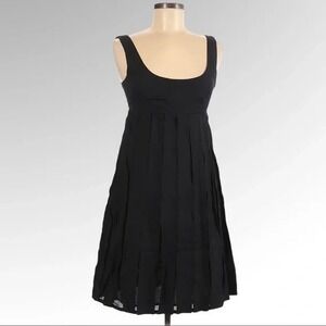 Club Monaco Black Dress Pleated Fit and Flare Sleeveless Scoop Neck‎